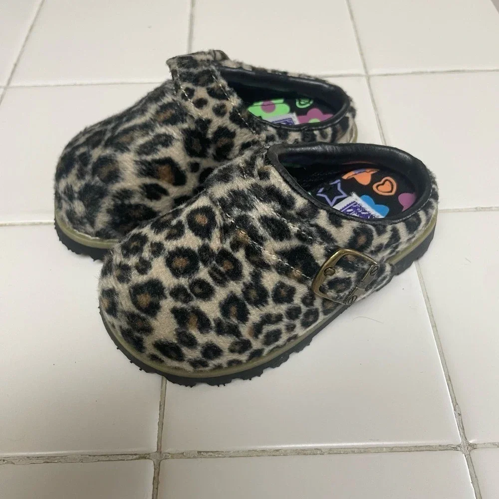 Lamour Leopard Clogs Toddler Size 5 NIB Slip On Fur Girls